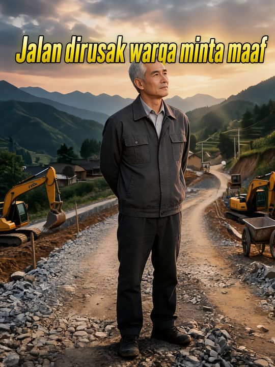 Jalan dirusak warga minta maaf