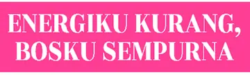 Energiku Kurang, Bosku Sempurna